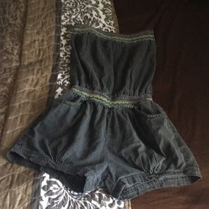 Denim/Black Romper